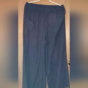 Three Bird Nest Ribbed Wide Leg Charcoal Grey Pants Large